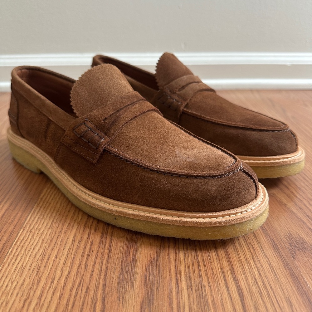 Aquatalia Suede Crepe Sole Loafers